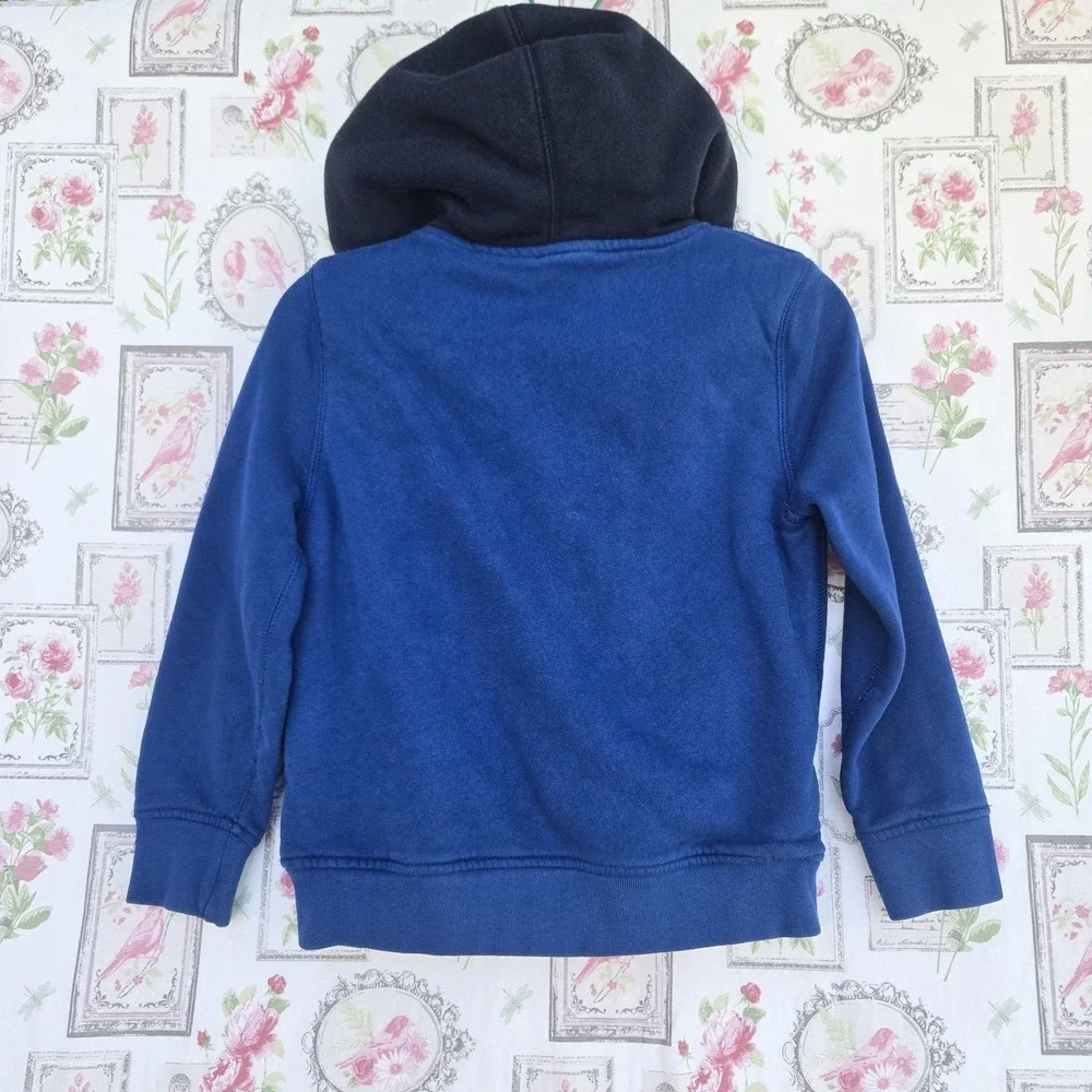 GAP Kids Youth Boys Small 6-7 Blue Full Zip Arch Logo Fleece Hoodie Sweatshirt‎